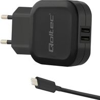Karikues muri Qoltec 50188, 2x USB A, 2.4A, i zi