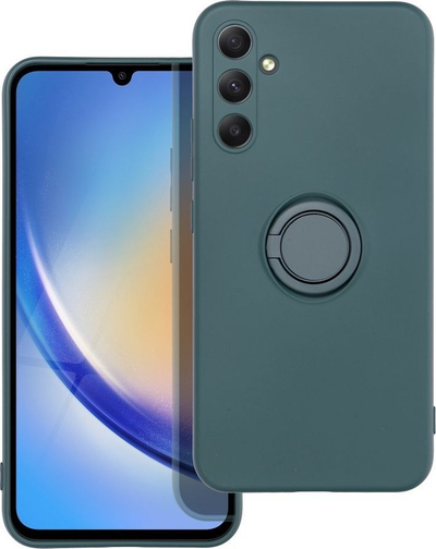Këllëf silikoni me unazë OEM për Samsung Galaxy A34 5G, jeshil