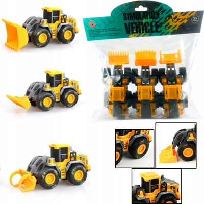 Set lodrash kamiona ndërtimi, 3 copë, friction drive, të verdhë