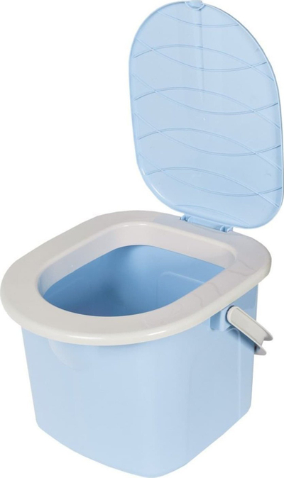 Пренослива тоалетна BranQ Bucket WC 15.5L, со капак, со рачка, сина