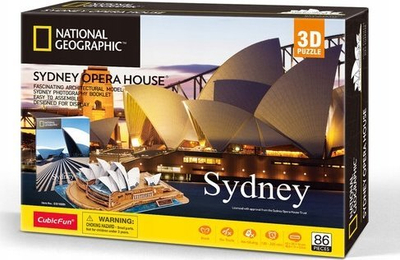 Puzzle 3D National Geographic Kids Sydney Opera House, 86 copa, për kalamaj