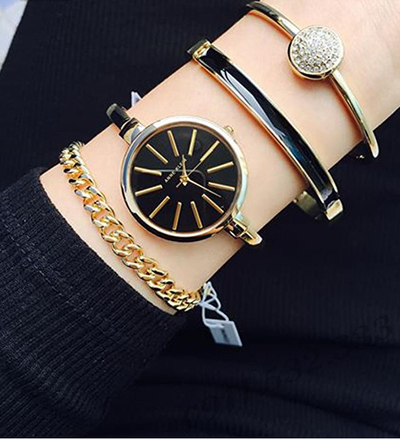 Set orë dore me tre byzylyk Anne Klein AK/1470GBST