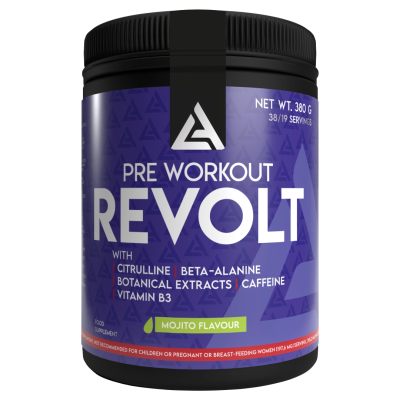 Pije energjike para stërvitjes Pre-Workout Lazar Angelov REVOLT, 380 g, Mojito