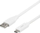Kabllo USB Deltaco USB C në USB A, 1m, 3A, e bardhë