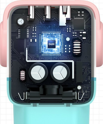 Karikues Ugreen Nexode RG Robot GaN, 65W, 2x USB C dhe USB A, rozë blu