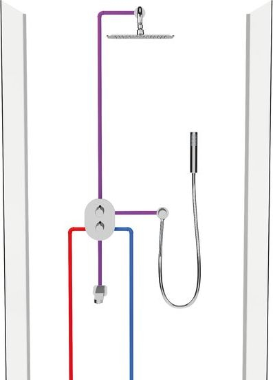 Термостатска батерија за када Ravak Chrome CR067.00, вградна, хром
