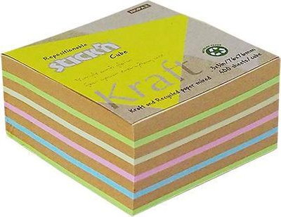 Bllok shënimesh vetëngjitës Stickn Notes 21824, kub 76x76mm, 400 fletë, 5 ngjyra