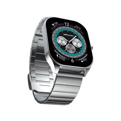 Ora inteligjente HiFuture Apex, ekran AMOLED 2", rrip metalik, argjend