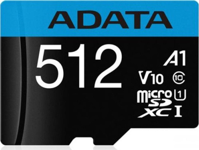 Kartë memorje microSDXC ADATA Premier 512GB, Class 10 UHS I A1 V10, e zezë