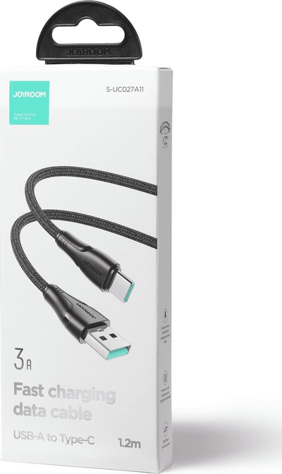 Kabllo USB Joyroom JYR692, USB A në USB C, 1.2 m, 3A, e zezë