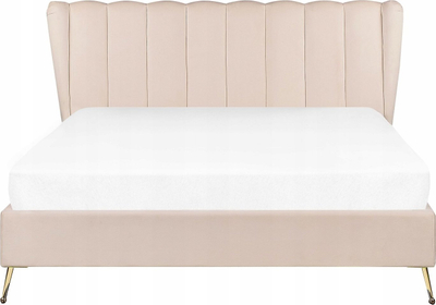 Shtrat Beliani Miribel King Size, 160 x 200 cm, velvet, beige