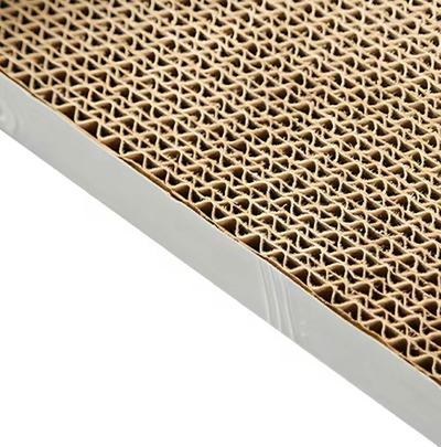 Gërvishtëse për mace ZW29 në formë divani, karton i valëzuar, 52 cm, bezhë