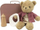 Set lodër Egmont Toys Teddy Suitcase, arushë pelushi me aksesorë, valixhe 29x20x9 cm, rozë