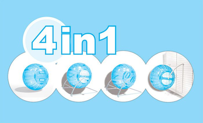 Topth për hamster Happet 4in1, 11.5cm, transparent, i kaltër