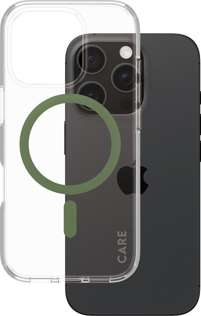 Kukullë mbrojtëse PanzerGlass Flagship, MagSafe, për iPhone 16 Pro, transparente Urban Combat Green