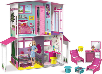 Set krijues Lisciani Barbie Dream House, vilë 3D shpi kukullash, për kalamaj 4+, shumngjyrësh