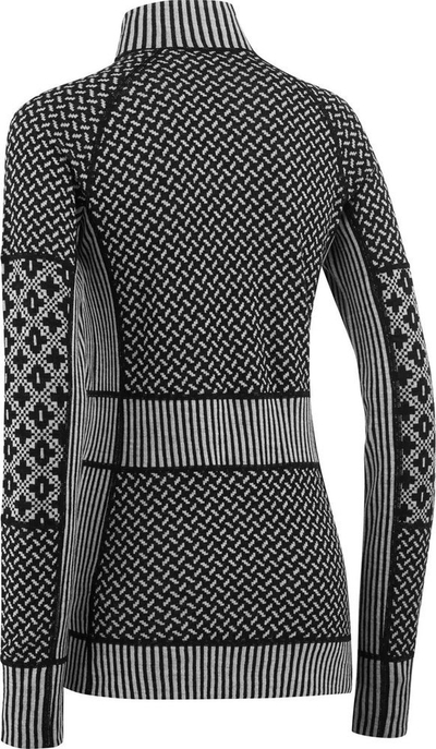 Bluzë termike për goca Kari Traa Smekker Half Zip, lesh merino, mëngë të gjata, gri e errët me të zezë, L