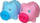 Arkë derrkuci Swede Figurine Piggy Bank, plastikë, për fëmijë, shumëngjyrëshe