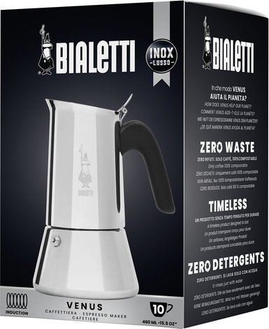 Aparat kafeje Bialetti Venus, 10 filxhanë, i argjendtë