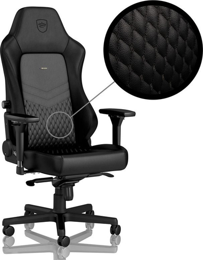 Karrige gaming Noblechairs HERO me lëkurë të vërtetë, ergonomike, e zezë