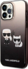 Kapak telefoni Karl Lagerfeld Gradient Karl and Choupette për iPhone 14 Pro, TPU, i zi