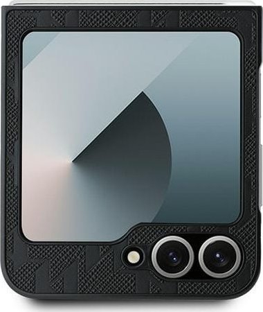 Këllëf telefoni Karl Lagerfeld Saffiano Monogram për Samsung Galaxy Z Flip 6, me logo, ngjyrë e zezë