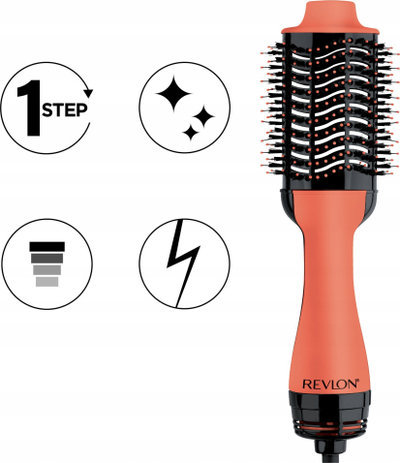 Furçë elektrike flokësh Revlon RVDR5222AE Salon One-Step Volumizer, 3 shkallë temperature, jonizim, e zezë apricot