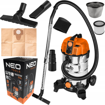 Fshesë industriale NEO Tools 04-739, 1600W, depozitë 35L, metal