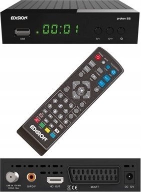 Marrës satelitor Edision Proton S2, DVB-S2, Full HD, i zi