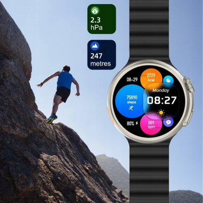 Smartwatch Yaxo Oxnard, trup titanium, i fortë ndaj goditjeve, i zi