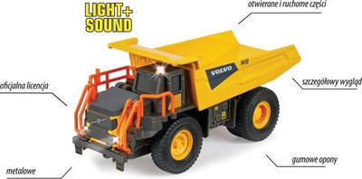 Lodër kamion Majorette Volvo R45D Grand Dump Truck, 20cm, 1:45, e verdhë