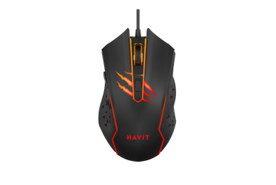 Maus gaming Havit MS1027, USB 2.0, 2400 DPI, 6 butona, i zi