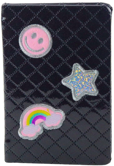 Fletore me vija Glitter Patches, format B6, 80 fletë, e zezë