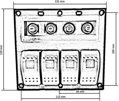 Panel çelësash TurboWorks Switches, 12/24V, IP68, 4 çelësa ON OFF