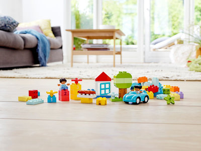 Set lodrash LEGO DUPLO 10913 Brick Shaped Box, kuti ruajtëse, tulla të mëdha shumëngjyrëshe