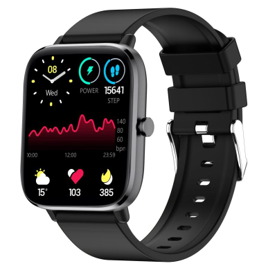 Smartwatch Giewont GW230-2, Bluetooth Call, ekran katror me ngjyra, i zi