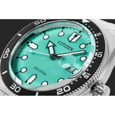 Ore dore Citizen AW1760-81W Marine, Eco-Drive, 100m, me cifërbllat turkeze