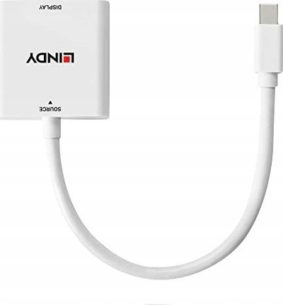 Adaptor Lindy Mini DisplayPort në DVI, Full HD 1920x1200, i bardhë