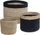 Set shporta dekorative H&S Decoration, 3 copë, prej jute, të zeza