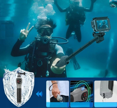 Shkop selfie TELESIN Diving Underwater, 0.85m, i papërshkueshëm nga uji, me telekomandë pa tela për GoPro Hero 8 9 10 11 12