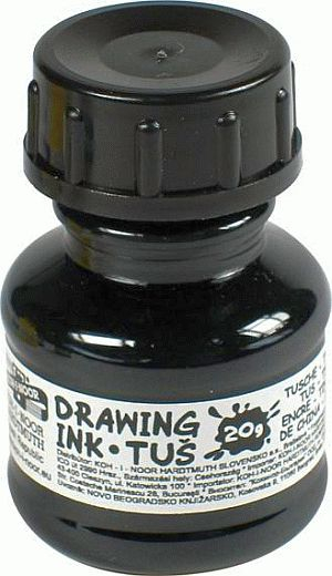 Туш за цртање Koh I Noor Black, технички, 20g, црн