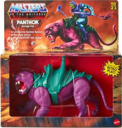 Figurë lodër Mattel Masters of the Universe Origins Panthor GVN49, që lëviz, ngjyrë vjollcë