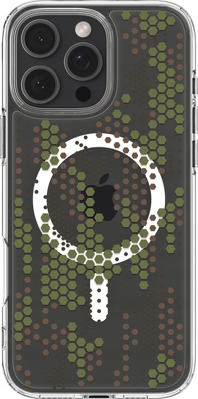Mbrojtëse telefoni Spigen Ultra Hybrid MagSafe për iPhone 16 Pro, Digital Camo, transparente
