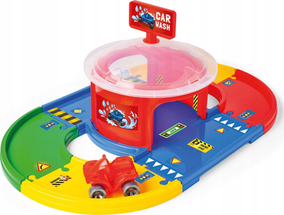 Set loje me pista Wader Car Wash Play Trucks Basic, 1.2m, për fëmijë 12m+