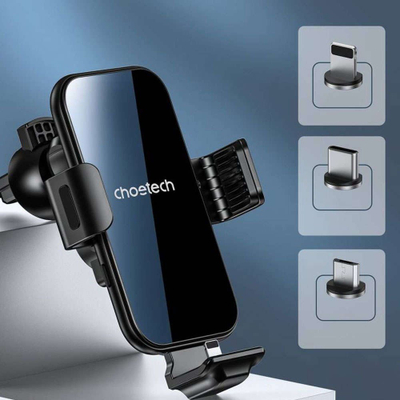 Karikues makine pa tela ChoeTech, 15W, mbajtës automatik magnetik, i zi