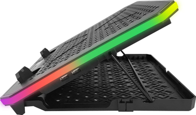 Bazë ftohëse për laptop Esperanza RGB GALERNE EGC109, me ventilator, drita RGB, e zezë