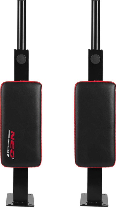 Paralele muri Neo-Sport NS-318, për dips dhe bark, zi me të kuqe