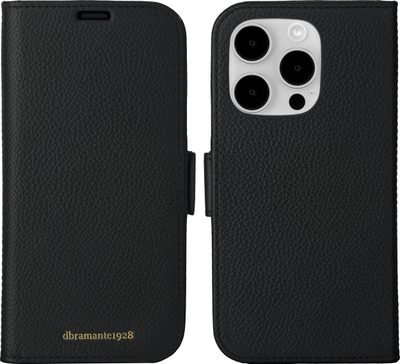 Këllëf telefoni dbramante1928 New York për iPhone 15 Pro Max, tip portofol, lëkurë, i zi