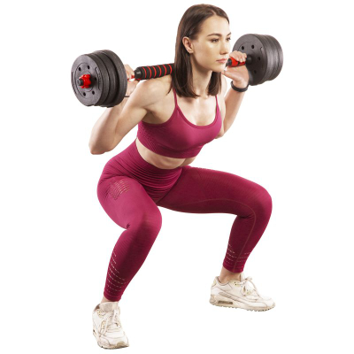 Set hantelash me shufër HMS SGP30, 30kg, i rregullueshëm, i zi