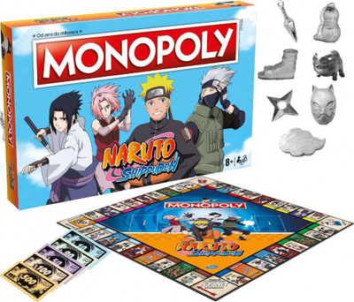 Lojë tavoline Hasbro Monopoly Naruto Shippuden, edicion special, për 2 deri në 6 lojtarë, shumëngjyrëshe
